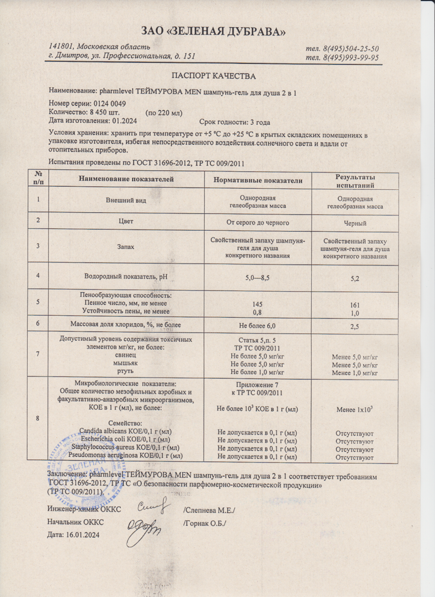 Паспорт №012024